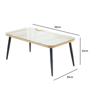 Table de jardin effet rotin 4 places Sitia Concept-Usine - dimensions