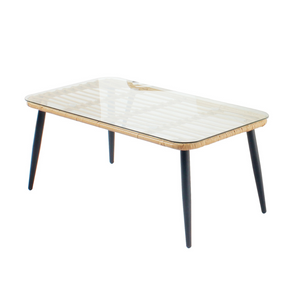 Table de jardin effet rotin 4 places Sitia Concept-Usine - fond blanc