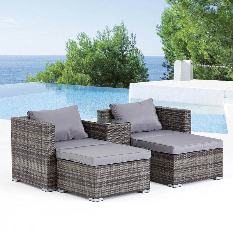 salon de jardin en résine de 4 places gris foncé