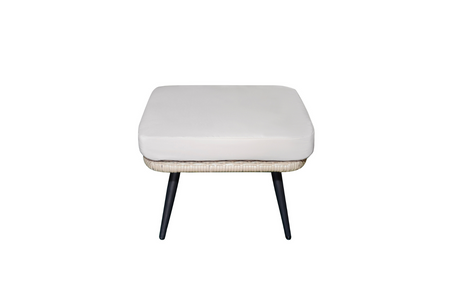 Repose-pieds extérieur avec coussin beige bellavista fond blanc vue de face