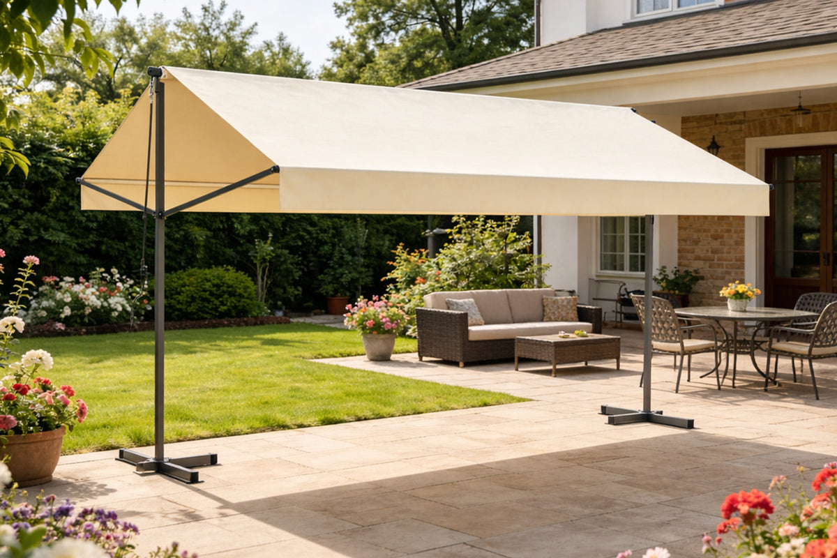 Store banne double pente Iseo Beige