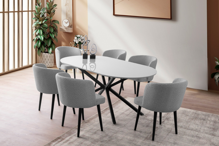 table à manger circulaire contemporaine blanche et noir karvia image format rectangle concept usine