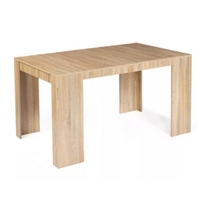Table à manger extensible dépliée fond blanc