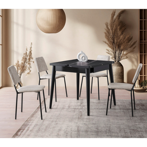 table à manger extensible marbre noir kavala ambiance 3 quarts vase concept usine