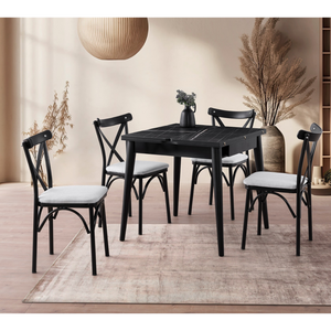 table à manger extensible marbre noir kavala ambiance plante concept usine
