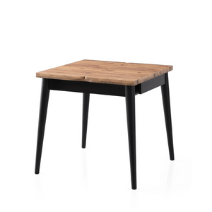 table à manger extensible pin et noir pallini fond blanc face concept usine