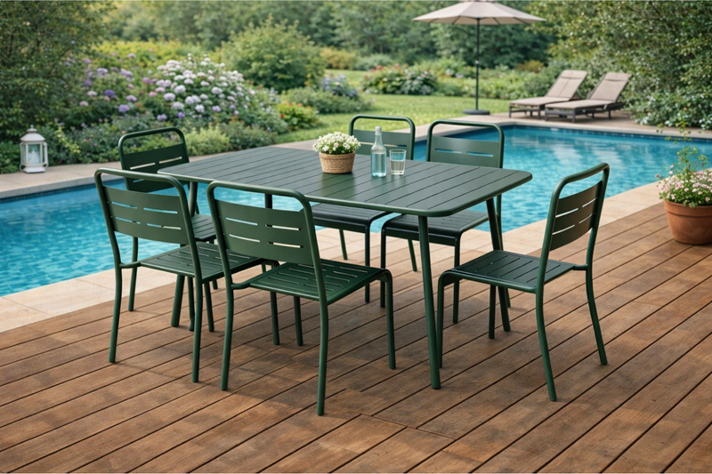 table acier vert