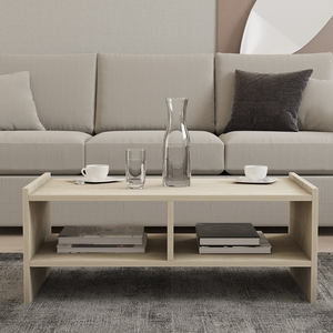 Table basse bois effet pierre face albin