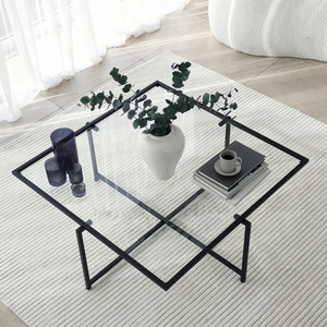 Table basse en verre limp vue dessus