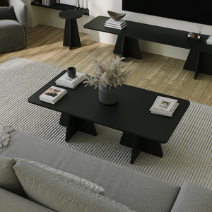 Table basse design noire Shamp vue de dessus