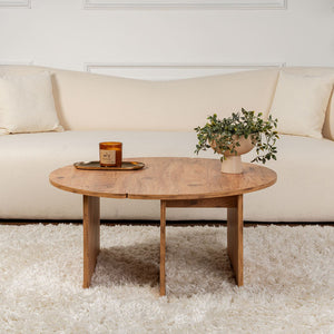 Table basse ronde duo pin atlantique 90cm Azus forme une table