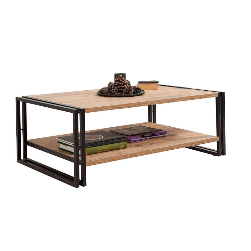 Table basse holen style industriel fond blanc