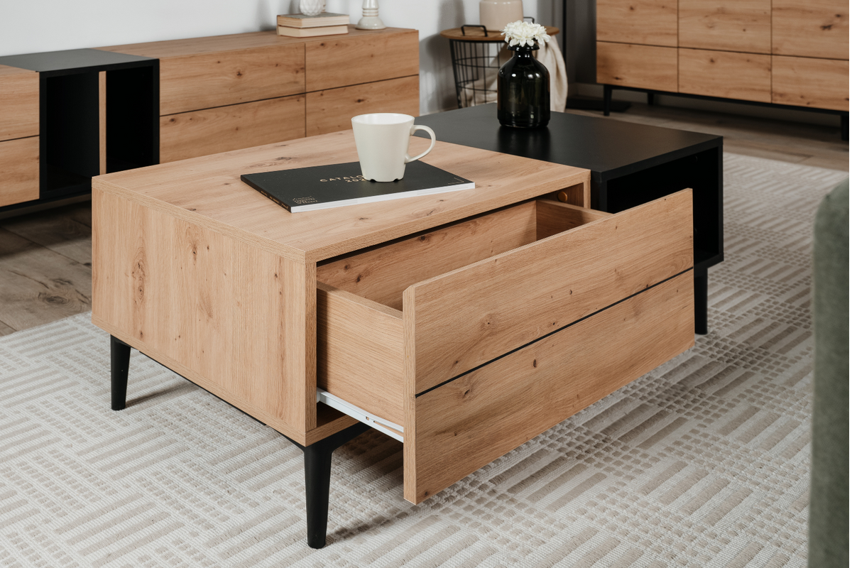 Table basse style industriel avec rangements Novi – Concept Usine