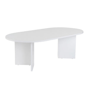 Table basse ovale blanche 119x60cm Azos packshot
