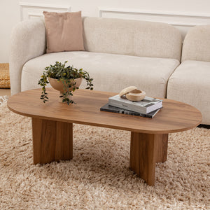 Table basse design ovale bois 120cm Raav style design