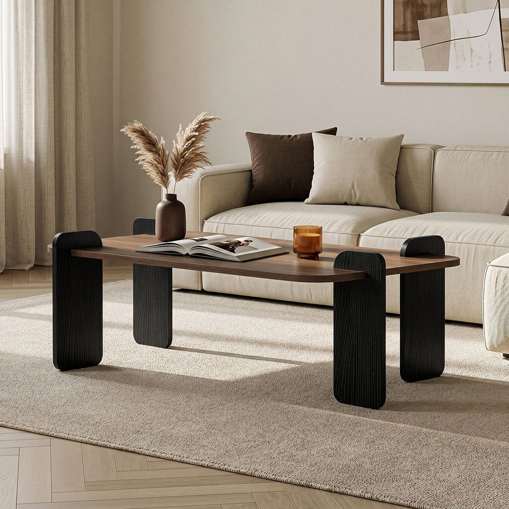 Table basse rectangulaire effet noyer 120cm - SITA