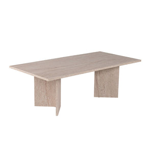Table basse rectangulaire effet travertin 119x60cm Topi packshot