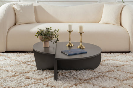 Table basse ronde podium anthracite 90cm Vari table 2 en 1