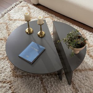 Table basse ronde podium anthracite 90cm Vari vue de dessus