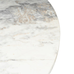 Table basse ronde effet marbre freesia 80x80cm Vinu zoom sur la matière