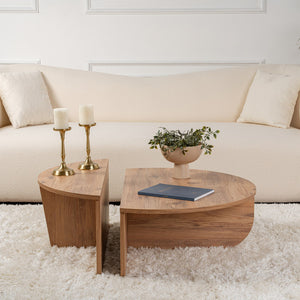 Table basse ronde podium pin atlantique 90cm Poul forme séparée