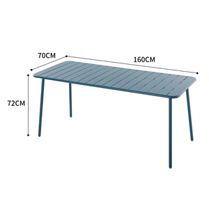 Salon de jardin repas acier bergame bleu dimensions table