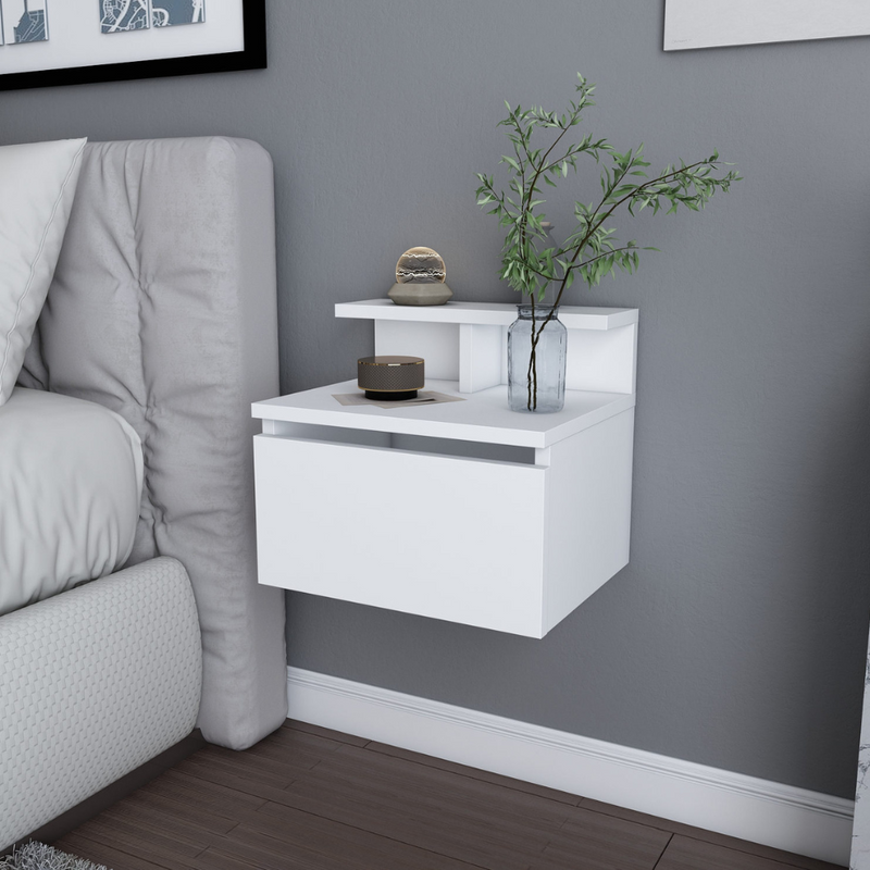 Table de chevet visby blanche 3 quarts