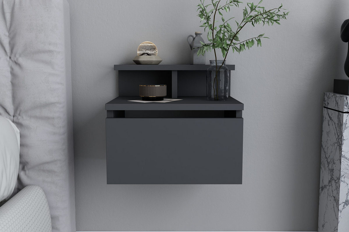 Table de chevet visby anthracite rectangle