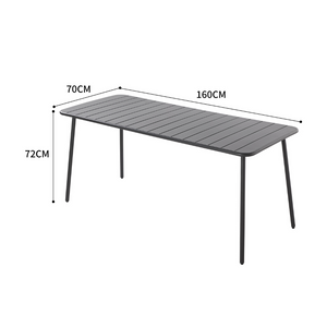 Salon de jardin repas acier bergame gris foncé dimensions table