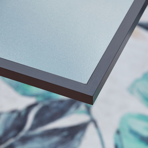 Table en aluminium et verre extensible 10 places Brescia zoom coin de table
