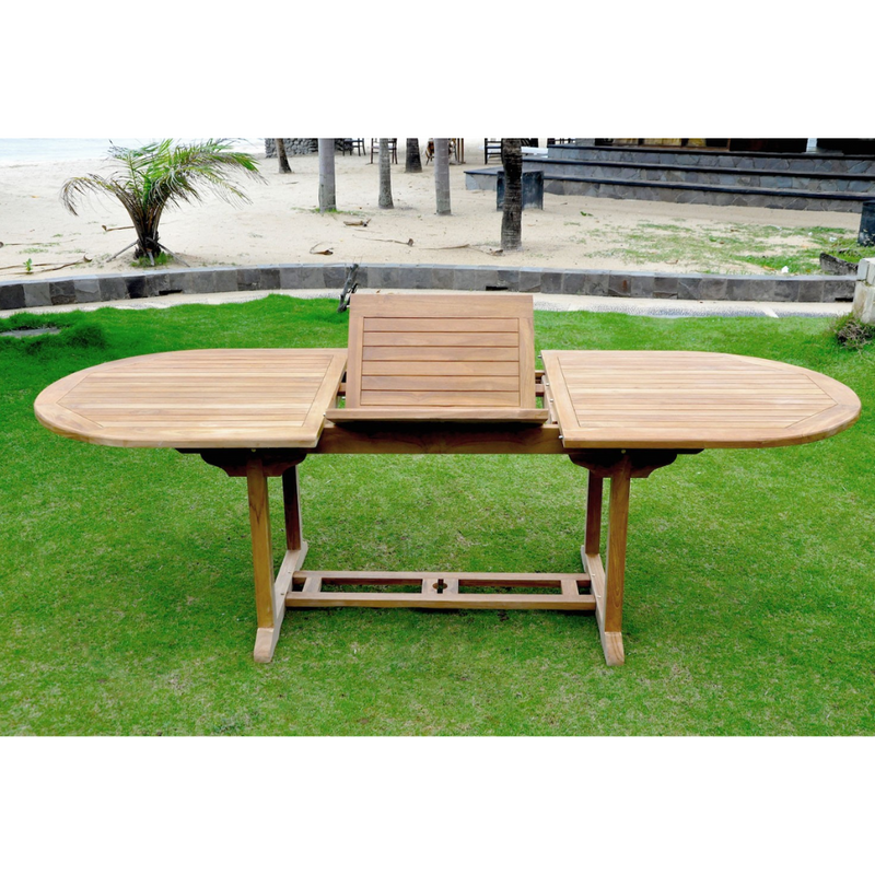 table de jardin ovale en teck kajang ambiance face concept usine