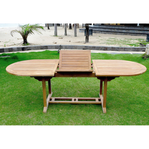 table de jardin ovale en teck kajang ambiance face concept usine