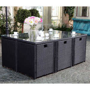 table et chaises 6 places encastrables en résine avec housse de protection miami 6 ambiance chaises encastrables concept usine