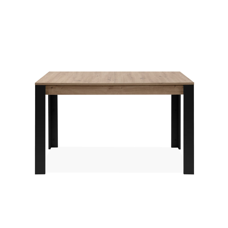 Table extensible 4 à 6 personnes chêne et noir 150x80x75cm Tolosa packshot table fermée