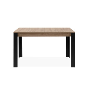 Table extensible 4 à 6 personnes chêne et noir 150x80x75cm Tolosa packshot table fermée