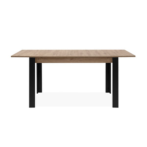 Table extensible 4 à 6 personnes chêne et noir 150x80x75cm Tolosa packshot table ouverte