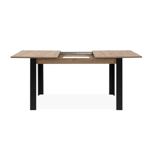 Table extensible 4 à 6 personnes chêne et noir 150x80x75cm Tolosa packshot table semi-ouverte