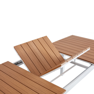 table extensible jardin 8 places aluminium bois madeira fond blanc table extensible concept usine
