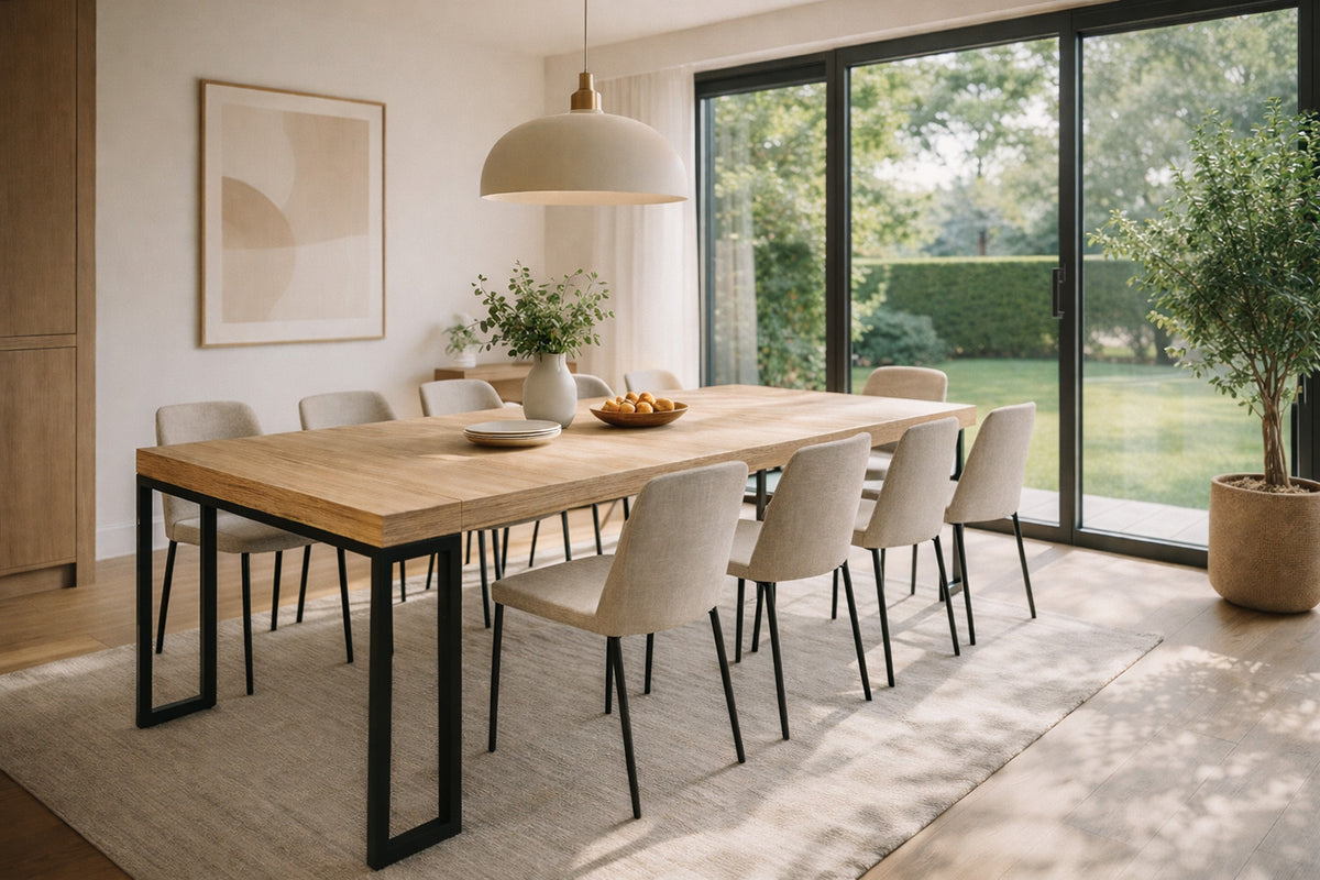 Table Console Extensible Vella 235cm effet Bois