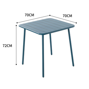 Table de jardin 4 personnes carrée Bergame Bleu dimensions