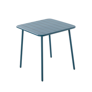 Table de jardin 4 personnes carrée Bergame Bleu fonc blanc