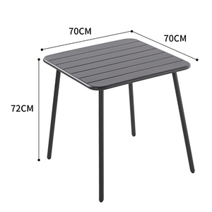 Table de jardin 4 personnes carrée Bergame gris foncé dimensions