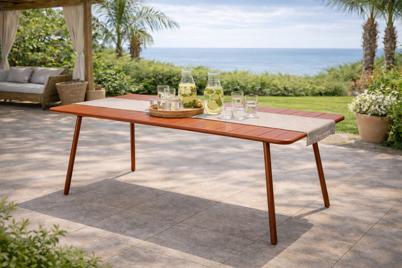 table acier terracotta