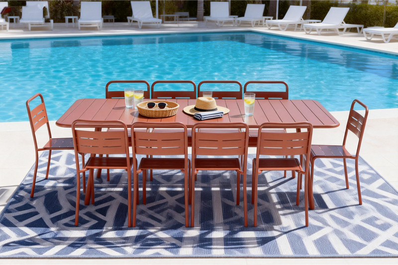 table acier terracotta