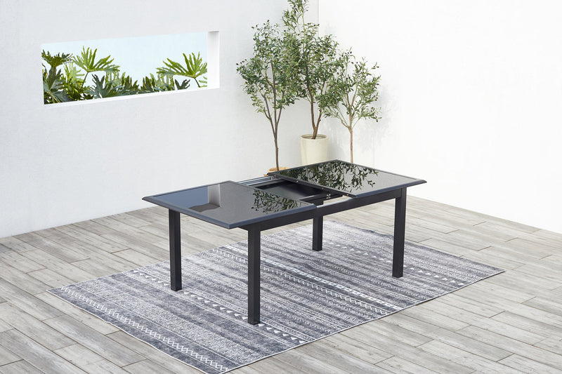table de jardin noire extensible 12 places ravenne