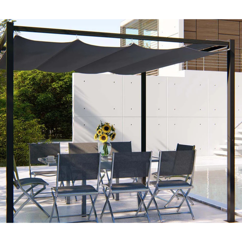 tonnelle autoportante de 3x3 m avec toile de polyester Gris