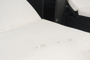 Lot de 2 bains de soleil en résine tressée noir et matelas blanc zoom 2