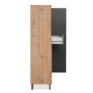 Vaisselier bois design Split fond blanc côté ouvert Concept-Usine