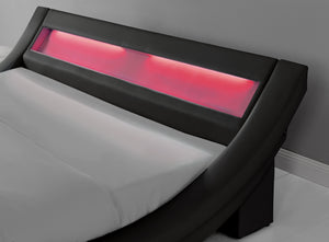 cadre de lit simili avec LED intégrés 140 x 190 cm zoom 2 Noir 
