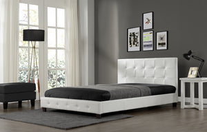 cadre de lit simili capitonné 160 x 200 cm Blanc